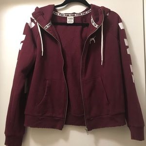 PINK Victoria’s Secret Zip-Up Jacket in Burgundy